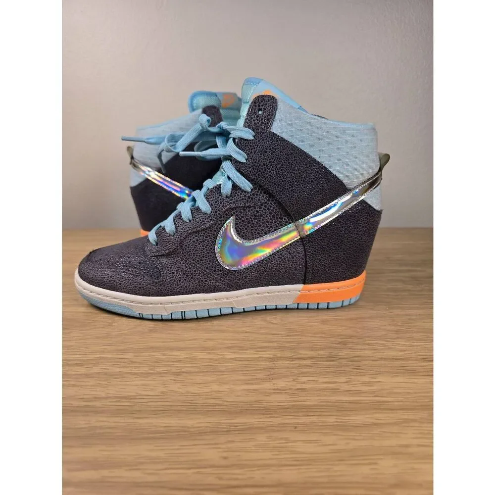 Nike Dunk Sky Premium High Wedge Dark Grey Glacier Ice Women's Shoes Size 9 - Picture 1 of 6